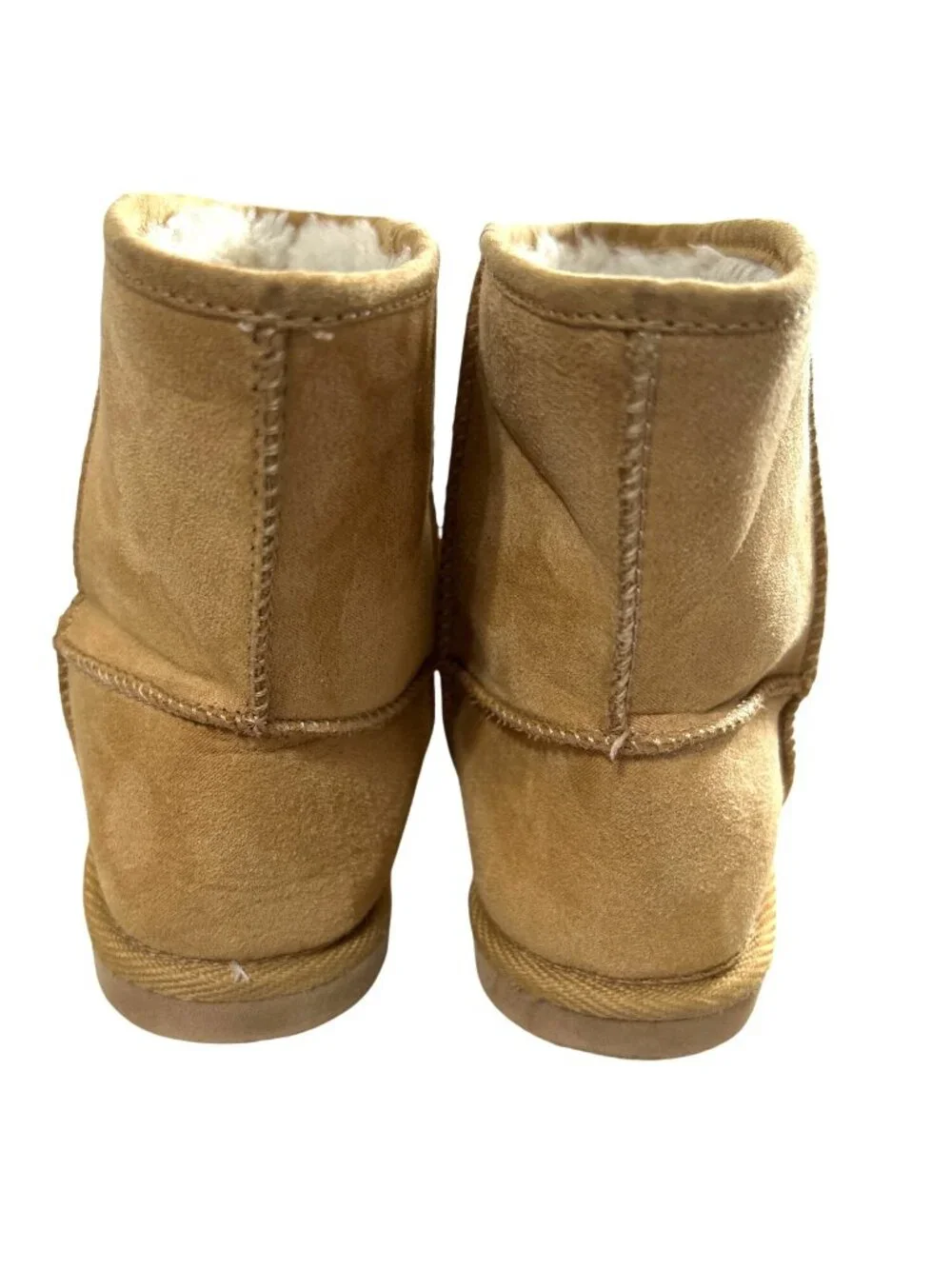 Toddler Girls Boots Pull-on Faux Fur Lined Tan Size 11